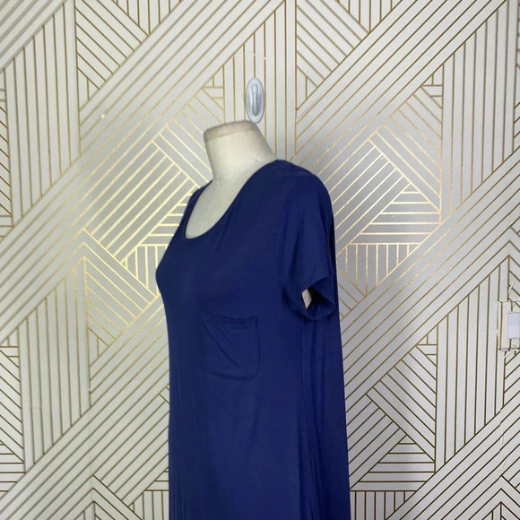 Peruvian Connection Solstice T-Shirt Short Sleeve Dress in Blue Size US Large - Picture 8 of 10